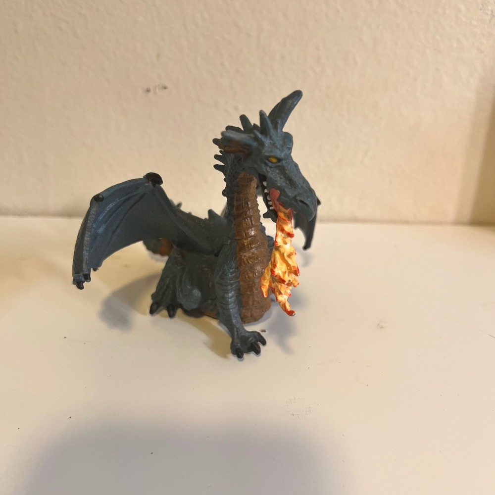 Safari‎ Ltd Small Dragon Figurine Blue Fire Breathing Mythical Fantasy Toy